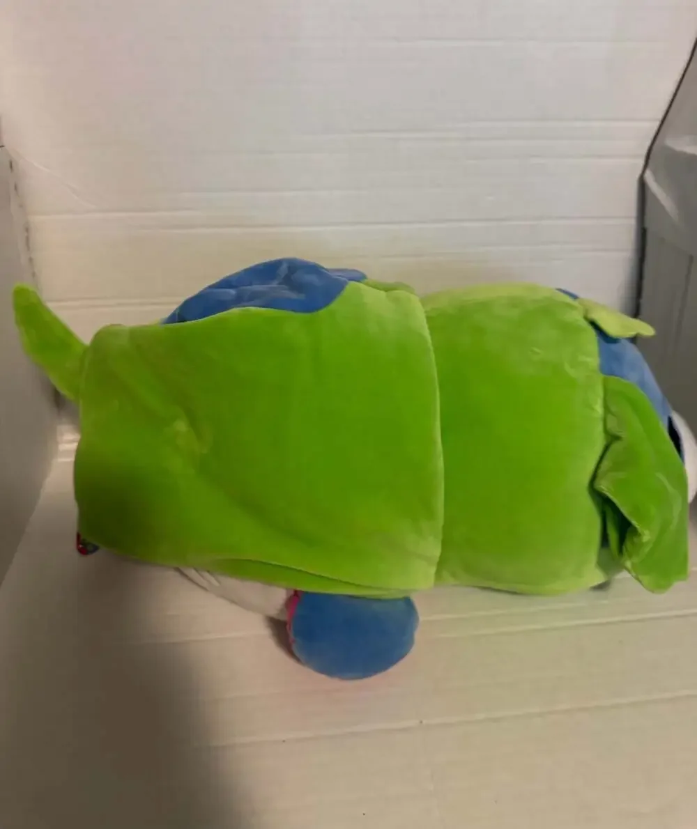 Flip A Zoo Mushmallows Reversible Katana Kitty Plush to Blue & Green Dog